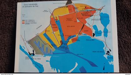 CPSM MARSEILLE PORT AUTONOME FOS ZONE INDUSTRIELLE ET PORTUAIRE PLAN GEOGRAPHIQUE  PAM  N° 9