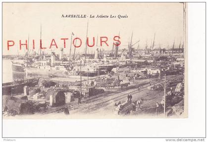 MARSEILE - LA JOLIETTE - LES QUAIS  (Attelages)  1916