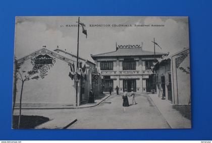 1906 CPA EXPOSITION COLONIALE à MARSEILLE RESTAURANT ANNAMITE INDOCHINE Carte Postale 13] Bouches-du-Rhône