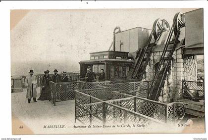 CPA - Carte Postale - France- Marseille Ascenseur  de N.D. de la Garde -La sortie  VM17521