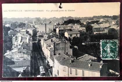 1909 Marseille  Saint Barnabé, vue générale prise du clocher Saint Julien, Montolivet[13] B-d-R Carte Postale-CPA-trou