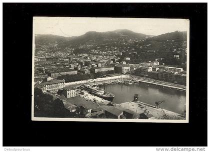 NICE Alpes maritimes : le port et la ville 1947 ( paquebot bateau maritime vessel ship boat Schiff nace