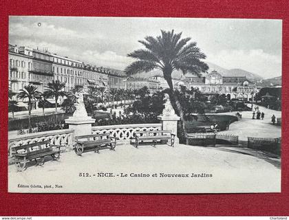 Cartolina - Francia - Nice - Le Casino et Nouveaux Jardins - 1900 ca.