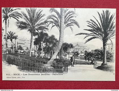 Cartolina - Francia - Nice - Les Nouveaux Jardins - Palmiers - 1900 ca.