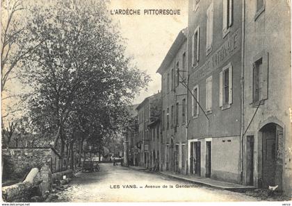 Carte Postale ancienne de LES VANS - Avenue de la gendarmerie