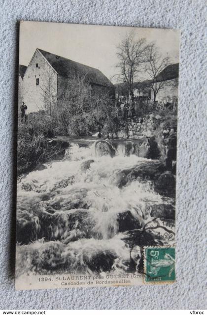 Cpa 1910, saint Laurent, près Guéret, cascades de Bordessoulles, Creuse 23