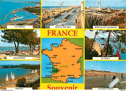 33 - Gironde - Cote Aquitaine - Multivues - Carte Géographique - CPM - Voir Scans Recto-Verso