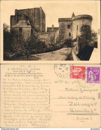 Ansichtskarte Loches Château de Loches/Schloss Loches 1935