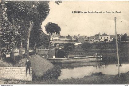 CPA Grignon par Lorris Bords du Canal - Péniche