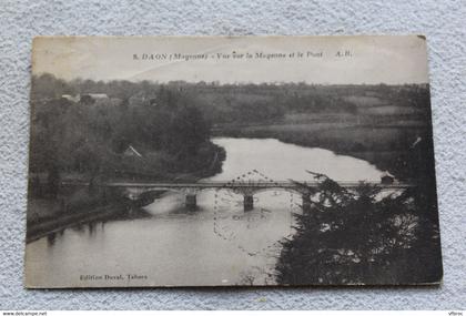 Cpa 1937, Daon, vue sur la Mayenne et le pont, Mayenne 53