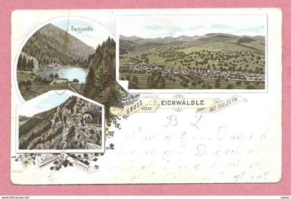 68 - SULZERN - SOULTZEREN  - Vallée de MUNSTER - GRUSS vom EICHWÄLDE - Litho couleur - Fischboedle - voir état