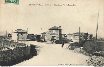 69 - RHÔNE - Thème GARES - THEIZÉ - la gare du chemin de fer du Beaujolais - superbe - 10614