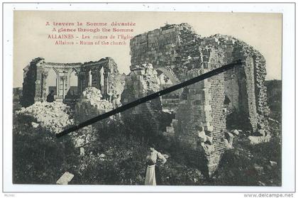 CPA -  A travers la Somme dévasté - Allaines les ruines de l'église