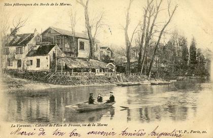 La Varenne  94 - Bords de Marne - Cabaret de l'Ecu -  Marcophilie  Cachet bleu 1903 Nouméa Nouvelle Calédonie