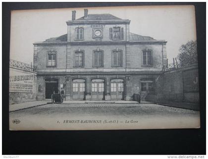 Ermont  Eaubonne  gare , carte postale  ,  2 Scans