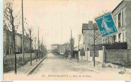 95 - Montmagny - Rue de la Gare - CPA - Voyagée en 1921 - Voir Scans Recto-Verso