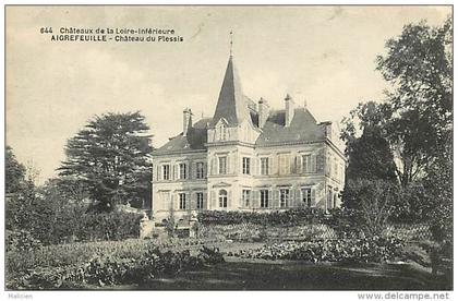 - loire atlantique - ref- B542 - aigrefeuille sur maine - chateau du plessis - carte bon etat -