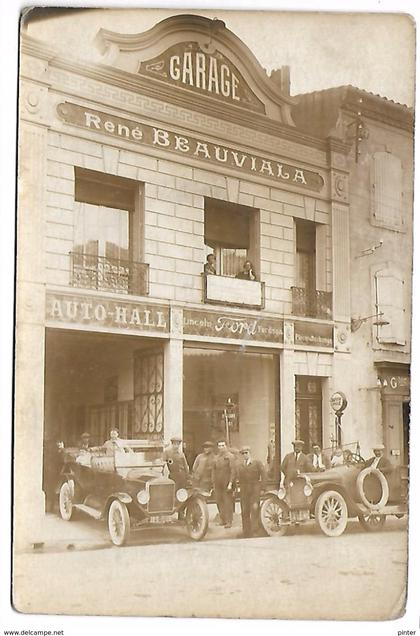 ALES - Devanture du GARAGE RENE BEAUVIALA - CARTE PHOTO - Voitures