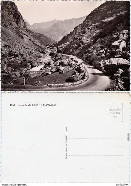 Fotokarte Gavarnie La route de Gèdre à Gavarnie 1968