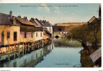 Postal original del pueblo de Chartres en Francia