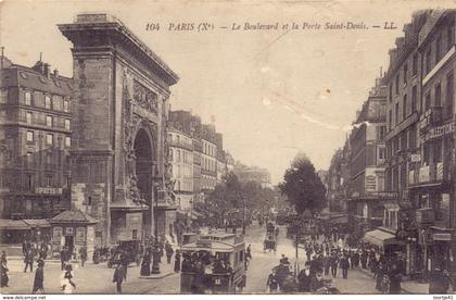 CP - Paris - Boulevard et la Porte Saint Denis - Parijs