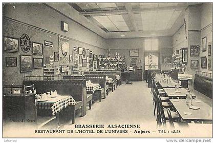 maine et loire - ref A194- brasserie alsacienne - alsace - restaurant de l hotel de l univers -angers - carte bon etat -