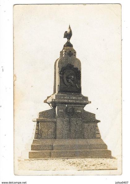 ANGLURE (51) carte photo monument aux morts guerre 1914-18