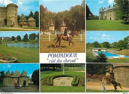 19 - Pompadour - Multivues - Chevaux - Flamme Postale de Arnac Pompadour - CPM - Voir Scans Recto-Verso