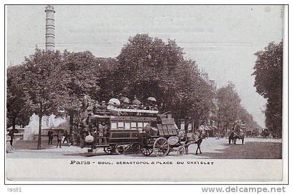 Dép 75 - Q898 - Attelage de chevaux - Paris - Arrondissement: 04 - Boulevard Sébastopol - Place du Chatelet