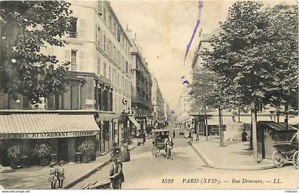 - paris -ref-C455- rue demours - café restaurant -  cafes restaurants - magasin - magasins - attelage - carte bon etat -