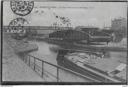 Aubervilliers - Le Pont Tournant sur le Canal