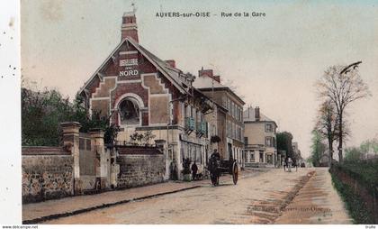 AUVERS-SUR-OISE RUE DE LA GARE ( CARTE COLORISEE )