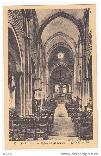 77 - AVALLON - Eglise Saint-Lazare - La Nef - ND