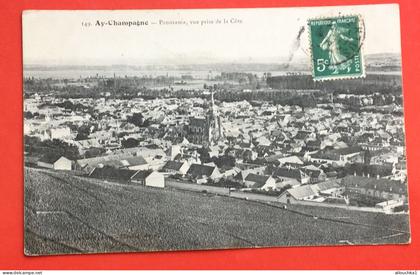 1908-CPA  Ay en Champagne [51] Marne panorama vue de la cote--Carte Postale France-pour Saint Hiliel meuse