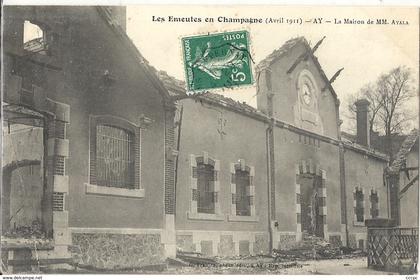 CPA Les émeutes en Champagne AY La maison de MM. Ayala