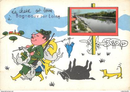 / CPSM FRANCE 77 "Bagneaux sur Loing" / CHASSE