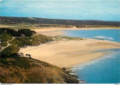 50 - Barneville - Carteret - La plage de la Potinière, en arrière-plan Barneville - Vue aérienne - Flamme Postale de Bay