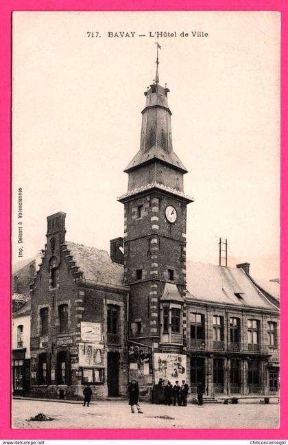 Bavay - L'Hôtel de Ville - Horloge - Animée - Impr. DELSART