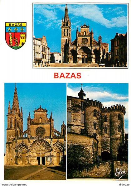 33 - Bazas - Multivues - Blasons - Flamme Postale de Bazas - CPM - Voir Scans Recto-Verso