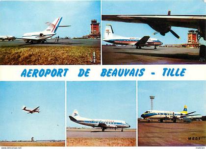 - ref-AB892- oise - beauvais - aéroport de beauvais tillé - air port - multi vues - avions - aéroports - aviation -