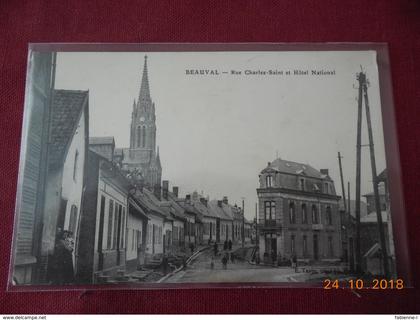 CPA - Beauval - Rue Charles-Saint et Hôtel National