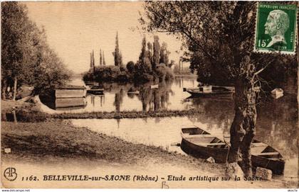 CPA BELLEVILLE-sur-SAONE Etude artistique sur la SAONE (444181)