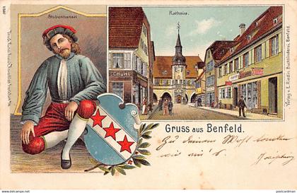 France - BENFELD (67) Gruss aus - LITHO - Rathaus - Ed. E. Riedin