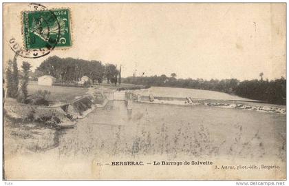 BERGERAC LA BARRAGE DE SALVETTE  1910