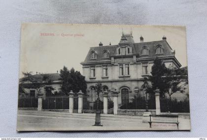 Cpa 1915, Beziers, quartier général, Hérault 34