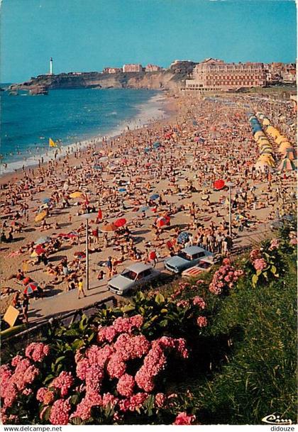 64 - Biarritz - La Grande Plage et la Pointe Saint Marin - Automobiles - Fleurs - CPM - Voir Scans Recto-Verso