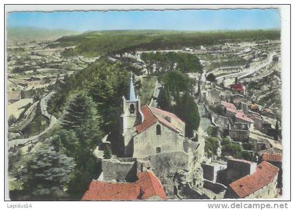 L 641 / CPSM  BONNIEUX  (84)    EN AVION AU DESSUS DE BONNIEUX  EGLISE   XII° SIECLE