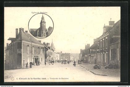 CPA Bouloire, Traversee de Bouloire, Eglise de Bouloire