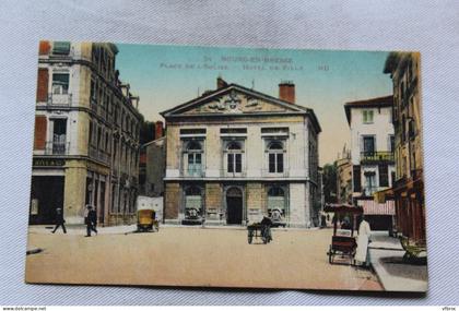 Cpa 1926, Bourg en Bresse, place de l'église, hôtel de ville, Ain 01