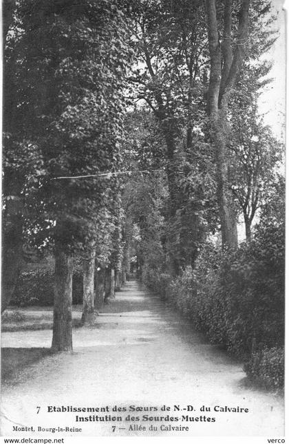 Carte POSTALE  Ancienne  de   BOURG la REINE - Institution des Sourdes Muettes, allée du Calvaire